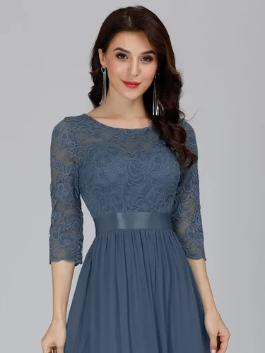 Vista 5 de Ever-Pretty - Vestido largo elegante para dama de honor con cintura imperio manga de 34 07412