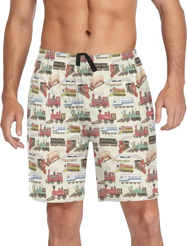 Vista 17 de Ollabaky Pantalones cortos de pijama para hombre Pjs partes inferiores pantalones cortos para dormir ropa de descanso pantalones de pijama