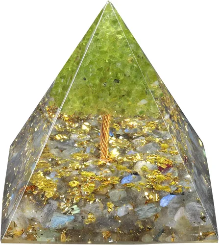 Vista 8 de Rockcloud Árbol de la Vida Pirámide de Orgón Amatista Cristal Generador de Energía Blanacing Chakra para Yoga Reiki Meditaion