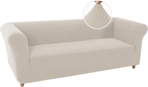 Vista 11 de Turquoize Funda elástica para silla estilo Chesterfield para sala de estar, 1 pieza, funda de sofá suave y antideslizante con tela jacquard gruesa