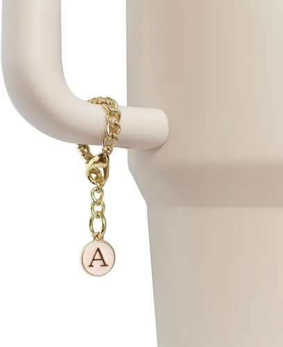 Vista 2 de Accesorios de dije de letra para vaso Stanley, 2 unidades, identificación con inicial de nombre, personalizable, para vaso Stanley