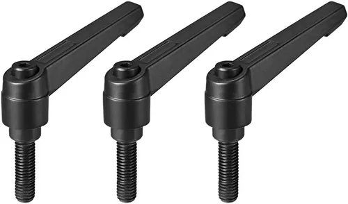 Vista 17 de uxcell M6 x 0.787 in Mango de palanca de sujeción ajustable Rosca Botón de trinquete macho roscado Perillas de bloqueo Tornillo giratorio Perno