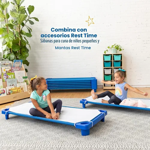 Vista 7 de ECR4Kids Cama/catre estándar para niños pequeños (Paquete de 6), Azul, 1