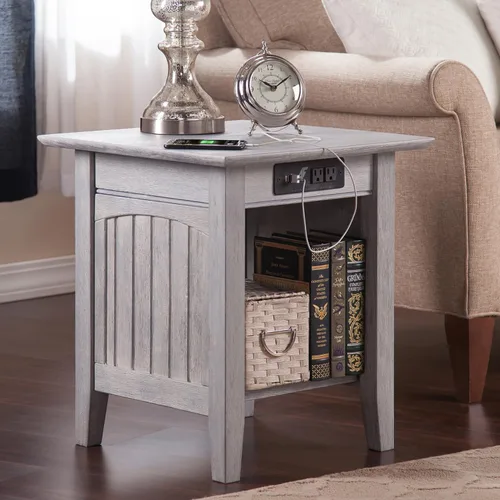 Vista 7 de Mesa Atlantic Furniture AH13312 Nantucket, mesa auxiliar, Madera, Driftwood