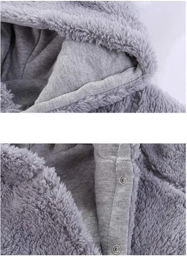Vista 5 de VNVNE - Enterizo con capucha para recién nacido, traje para la nieve, con diseño de caricaturas, de oso, de forro felpa