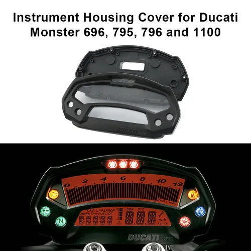Vista 2 de Tapa de carcasa de instrumento de repuesto para Ducati Monster 696, 795, 796 y 1100