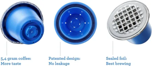 Vista 5 de Cápsulas reutilizables paquete de 6 cápsulas de café recargables para máquinas Nespresso Original Line, complemento al kit de inicio Bluecup sin BPA