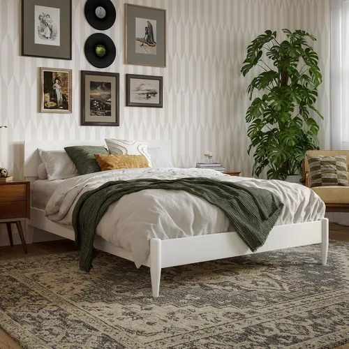 Vista 24 de AFI, Aria - Cama de plataforma moderna de perfil bajo de madera maciza, tamaño individual, color espresso