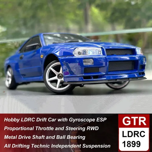 Vista 3 de HLSFWDRIVE LDRC 1/18 RC Drift Car con Gyro RWD Drift RC Car para adultos