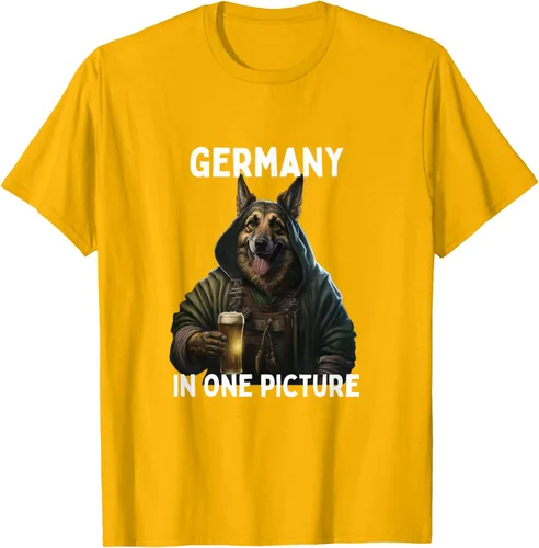 Vista 33 de Camiseta de cerveza alemana divertida con diseño de pastor alemán, Negro