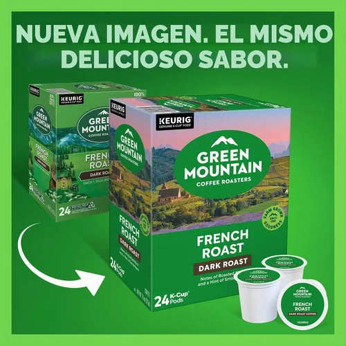 Vista 2 de Green Mountain Coffee Roasters Cápsulas de café Keurig K-Cup individuales de tostado francés, café tostado fuerte, 96