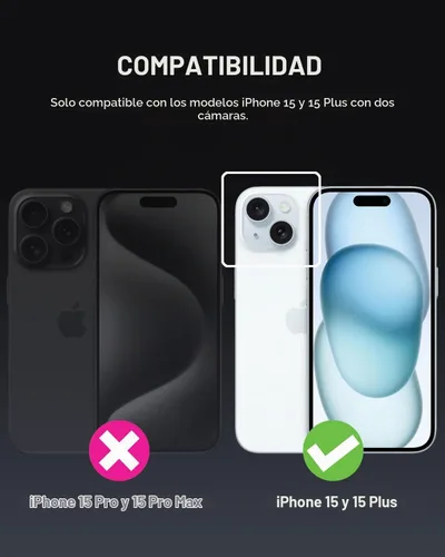 Vista 2 de UARMOR - Protector de lente de cámara para iPhone 15 y 15 Plus 9H de vidrio templado y anillo de aluminio delgado, transparente ultra HD, kit