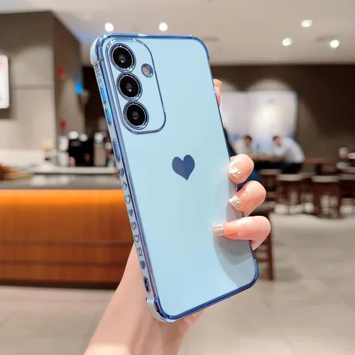 Vista 74 de phylla Funda de teléfono compatible con Samsung Galaxy A12 de 6.5 pulgadas, lindo corazón chapado en oro, elegante funda de lujo para mujer