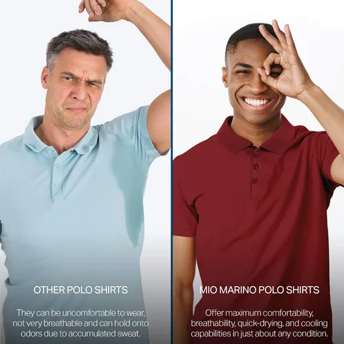 Vista 6 de Mio Marino - Polos de golf para hombre, ajuste seco, tela transpirable ultrafina