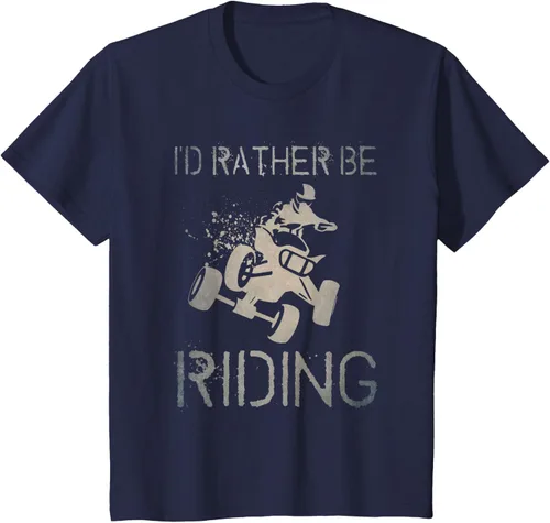 Vista 84 de Camiseta gráfica I'd Rather Be Riding ATV Quad Racing Rider de 4 ruedas, Negro