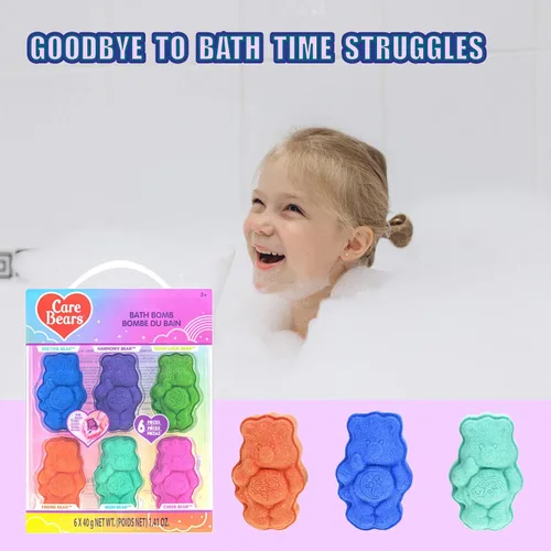 Vista 7 de Care Bears Paquete de 6 Bombas de Baño con Aroma a Chicle - Edades 3+ Bombas de Baño Moldeadas de Personajes – Colores Divertidos y Brillantes