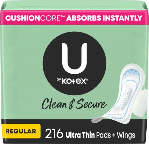 Vista 15 de U by Kotex Toallas con Alas, Clean & Secure, Ultra Delgadas, Absorción Intensa, 44 Unidades (El Empaque Puede Variar)