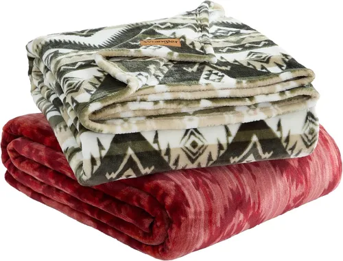 Vista 5 de Wrangler - Manta individual, ropa de cama de felpa estampada suave para Rojo azteca