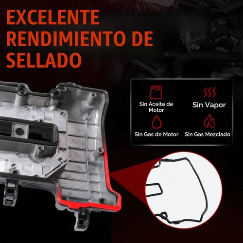 Vista 6 de MITZONE Cubierta de válvula de aluminio tipo tira de carbono compatible con Chevrolet Cruze 2011-2016 Sonic 2012-2020 Trax 2013-2021 Volt 2011-2015
