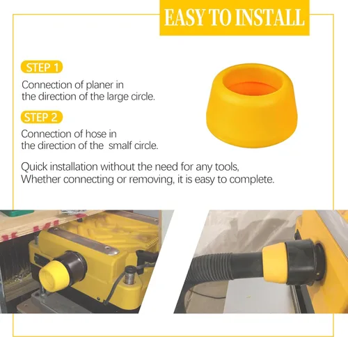 Vista 4 de Adaptador de manguera de vacío de 2-1/2 pulgadas de repuesto para cepilladora DeWalt DW735 DW735X, se adapta a piezas de soporte de cepilladora