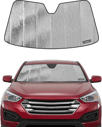 Vista 7 de Pigenius Parasol de parabrisas para Hyundai Santa Fe 2019-2023 (5 pasajeros), acabado plateado metálico