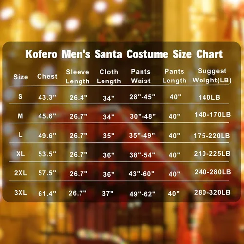 Vista 6 de Disfraz de Papá Noel para hombres adultos, traje de Papá Noel, 11 piezas, profesional, talla grande, traje de terciopelo de Navidad, fiesta