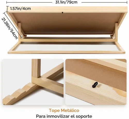 Vista 3 de Lavievert Tablero de rompecabezas de 1000 piezas inclinable con cubierta de madera, tablero de rompecabezas ajustable con caballete/soporte