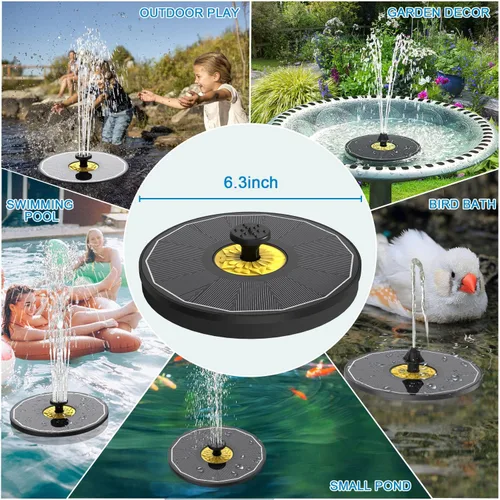 Vista 6 de Yzert Fuentes solares de baño para pájaros, bomba solar de fuente de panel de vidrio de 3.5 W para baño de pájaros, sin batería, fuente de agua