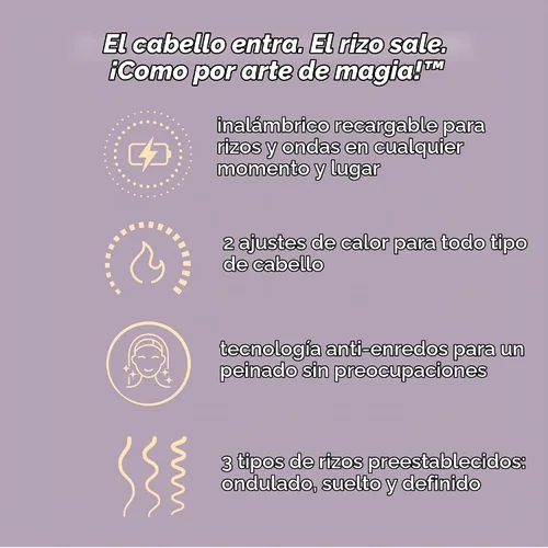 Vista 2 de INFINITIPRO by Conair Curl Secret MINI - Rizador automático de 1/2 pulgada, rizador de pelo inalámbrico para todo tipo de cabello y longitudes