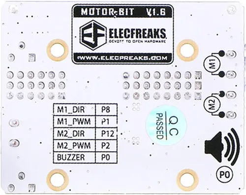 Vista 2 de EF ELECFREAKS Microbit Motor:bit 3v/5v Placa de expansión Mini Micro:bit Breakout Board Soporte 2 DC Motor Extend 14-Channel IO Puertos IO Zumbador