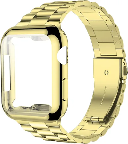 Vista 9 de iiteeology - Correa compatible con Apple Watch de 1.49" (38mm) Serie 3 2 1, correa mejorada de acero inoxidable con protector de pantalla