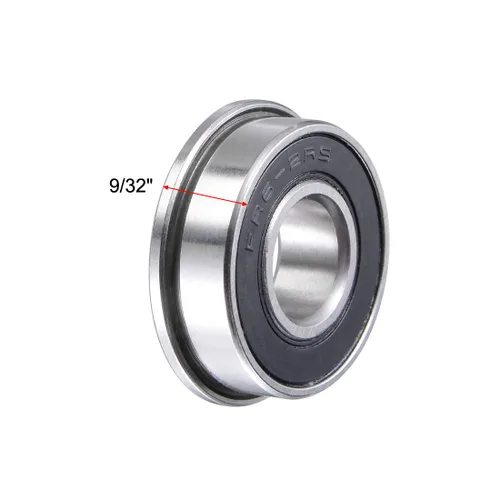 Vista 3 de uxcell FR6-2RS Rodamiento de bolas con brida 3/8 "x 7/8 "x 9/32" Rodamientos de bolas miniatura de acero cromado sellado 5pcs