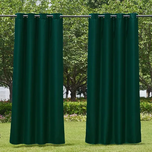 Vista 153 de NICETOWN Cortina para Exteriores para Patio Impermeable de 84 Pulgadas de Ancho, Aislamiento Térmico con Ojales Antioxidantes Bloqueo UV Cortina
