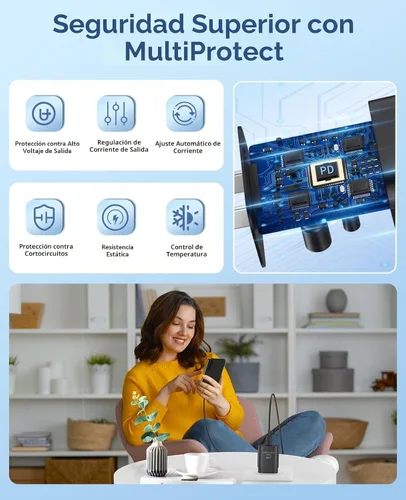 Vista 3 de Cargador Tipo C de Carga Rápida, Paquete de 2 Cargadores USB C Súper Rápidos de 25 W con Cable USB C de 6 Pies Compatible con Samsung Galaxy S24