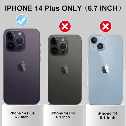 Vista 6 de MARKILL Funda compatible con iPhone 14 Plus de 6.7 pulgadas con soporte de anillo giratorio de 360 grados, protección contra caídas de grado