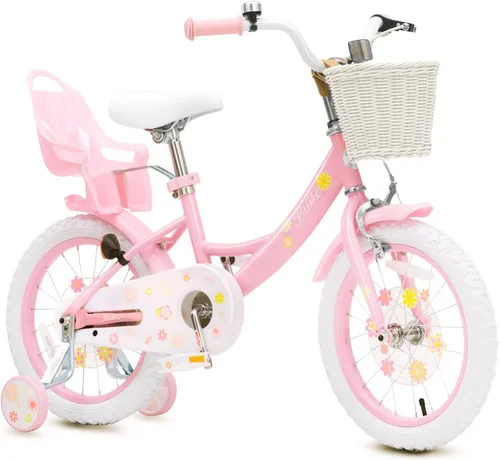 Vista 19 de Bixike Girls Bike with Basket for Toddlers and Kids Aged 3-14 Years Old, 12 14 16 18 Inch with Training Wheels & Doll Seat, 20 Inch with Kickstand &