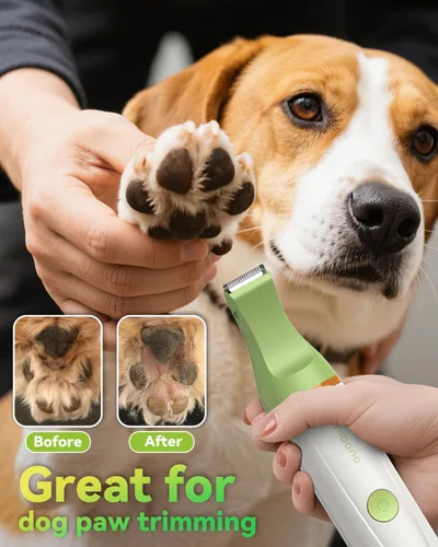 Vista 5 de unibono Kit de aseo para perros con recortador de patas, cortapelos eléctrico recargable todo en uno de bajo ruido, silencioso y pequeño para patas