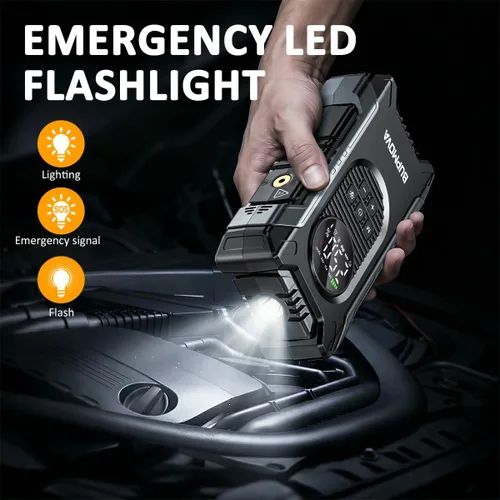 Vista 5 de 7000A Portable Car Battery Jump Starter with Air Compressor 150PSI Silver
