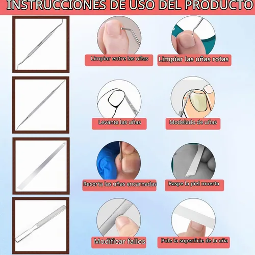 Vista 7 de Alivio rápido de las herramientas de pedicura del acero inoxidable del sistema del corrector de uñas encarnadas Breathable Ingrown Toenail Strips