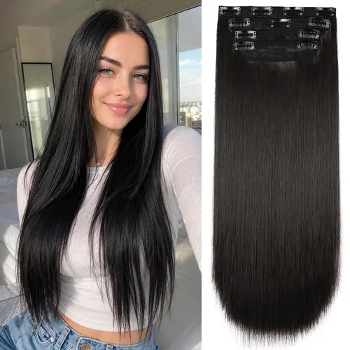 Vista 15 de Extensiones de cabello lacio con clip, suaves y gruesas (20 pulgadas, 4 unidades, 16H613#)