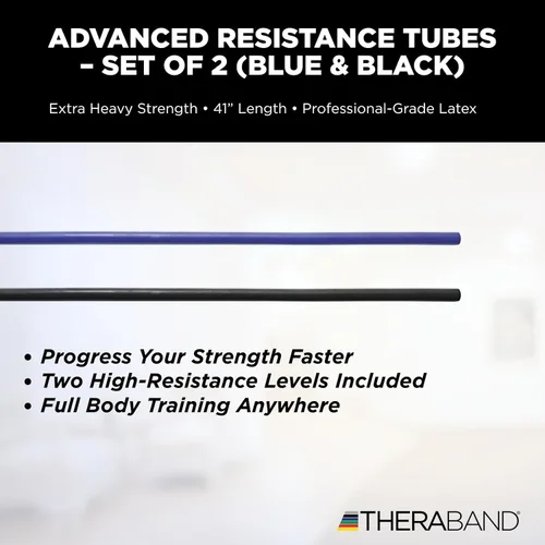 Vista 2 de TheraBand tramos de tubos profesionales con resistencia de látex para ejercitar, rehabilitar y acondicionar cualquier parte del cuerpo.