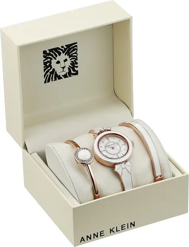Vista 2 de Anne Klein AK3338WTST - Reloj de pulsera para mujer, tono dorado rosa y blanco, con detalles de cristal, BlancoOro rosa, AK3338WTST