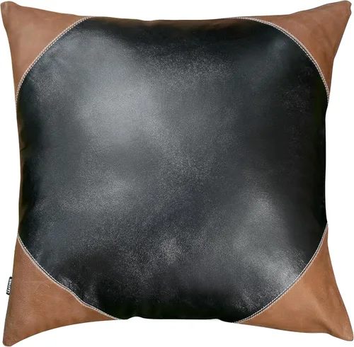 Vista 25 de Funda de almohada de piel de cordero – Funda de cojín para sofá – Fundas decorativas para sala de estar o dormitorio, 14 x 14 pulgadas – Negro