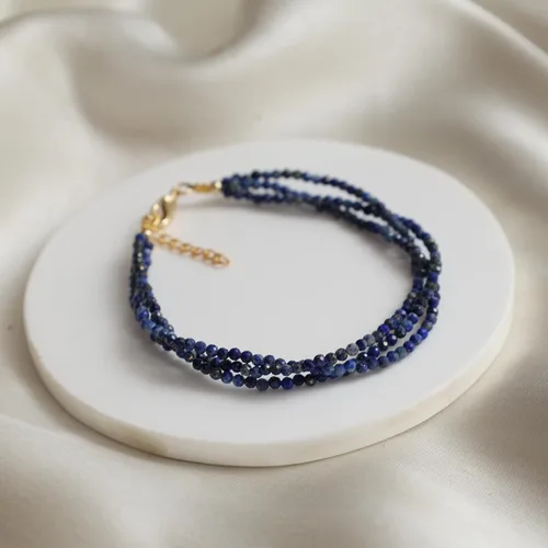Vista 67 de Gempires - Pulseras de cuentas naturales de múltiples hebras, ligeras, hechas a mano, hipoalergénicas, de 8 pulgadas, chapadas en oro, elegantes
