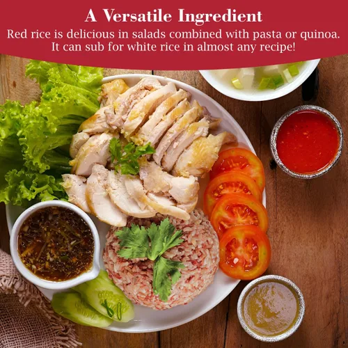 Vista 6 de Fusion Select Arroz rojo de 5 libras, arroz rojo de alta calidad, arroz de grano largo sin OMG, naturalmente sin gluten, arroz tailandés no pegajoso