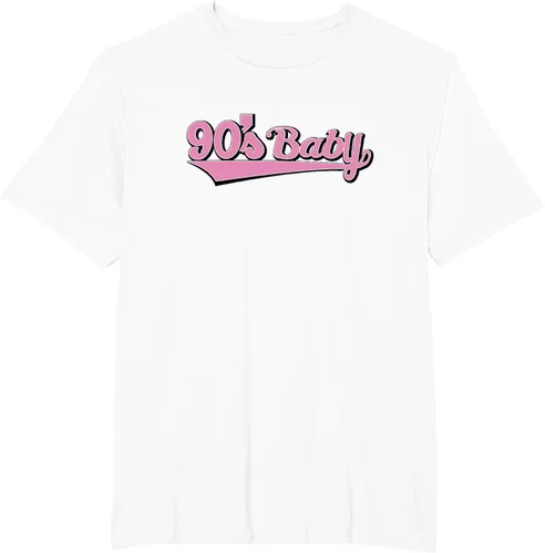 Vista 11 de 90s Baby Nostalgia Camiseta retro rosa con diseño estético, Blanco