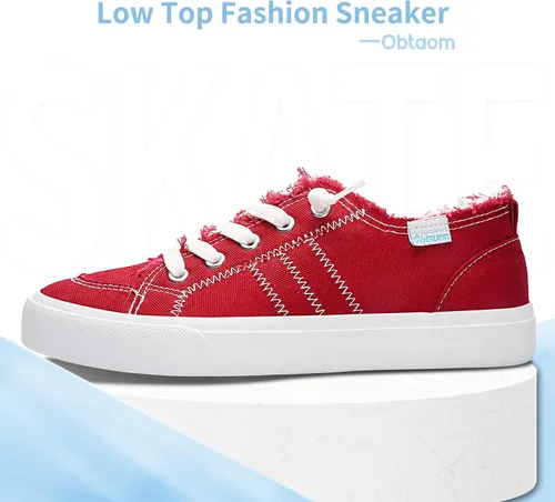 Vista 2 de Obtaom Play Tenis de lona para mujer, sin cordones, a la moda, blanco desgastado y estampado de leopardo