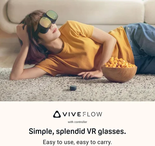 Vista 2 de HTC Auriculares de realidad virtual Vive Flow con controlador