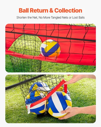 Vista 3 de VEVORAdjustable Height Badminton Net Set for Backyard Beach Lawn, Outdoor Portable Volleyball Net with Carrying Bag, 4 Square Quick Assemble Game