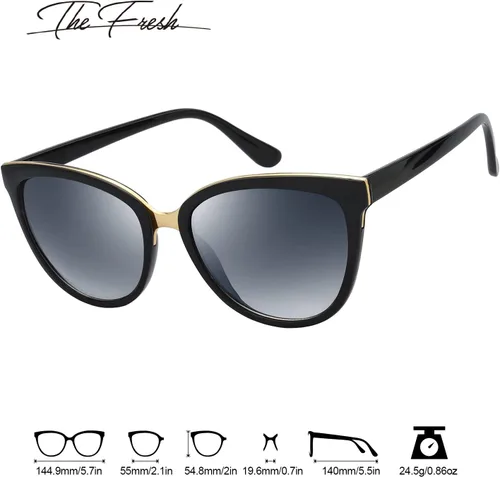 Vista 2 de The Fresh Lentes de sol polarizados con punta de diseño de ojo de gato FR17266P